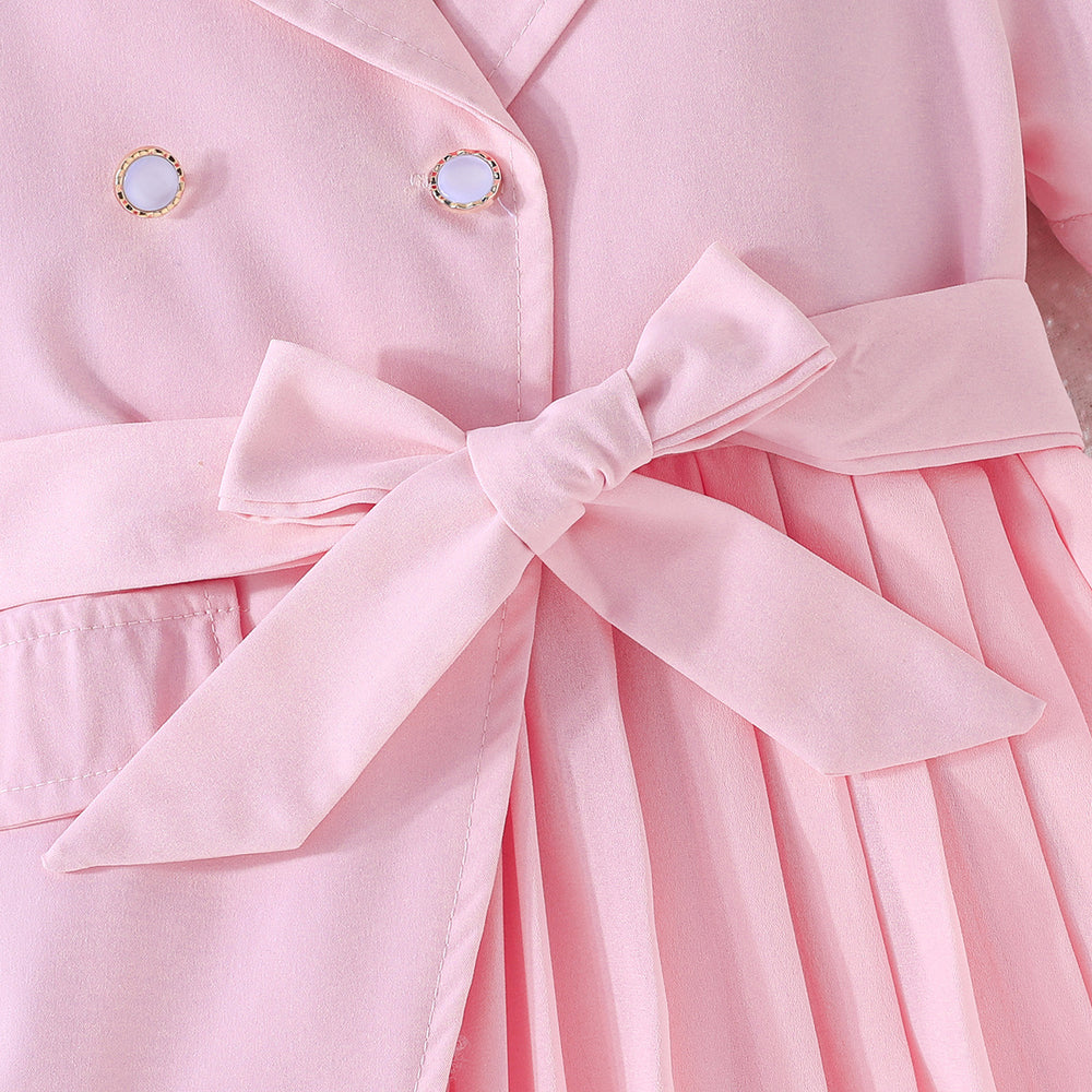 fashionable european and american cross-border new arrivals: chiffon patchwork belted blazer-style bubble sleeve dress - direct from the manufacturer
