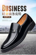 【genuine soft cowhide leather】clearance sale: men's leather shoes - anti-slip business work shoes for middle-aged and elderly dads