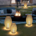 Outdoor waterproof woven floor lamp solar lawn light patio light villa courtyard light garden ambiance portable lamp