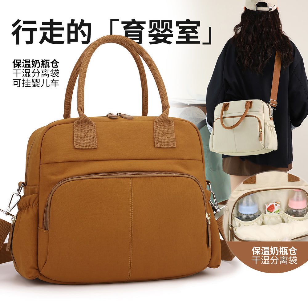 New fashionable mommy bag - tote style hospital bag, insulated bottle holder, large capacity maternity bag, multifunctional pregnancy bag for expecting mothers