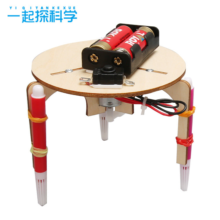 Graffiti robot pupil puzzle science experiment wooden DIY hand-assembled model technology production steam