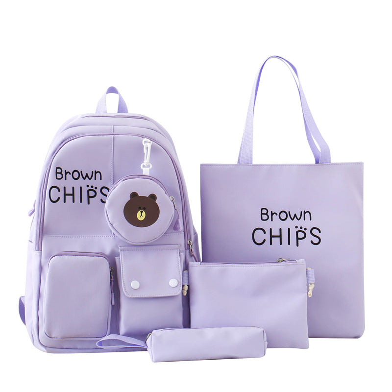 Student Backpack Japanese Cute College Style School Bag Personality Graffiti Funny School Bag Travel Backpack