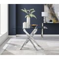 Export dining table rectangular tempered glass dining table and chairs casual restaurant table glass dining table