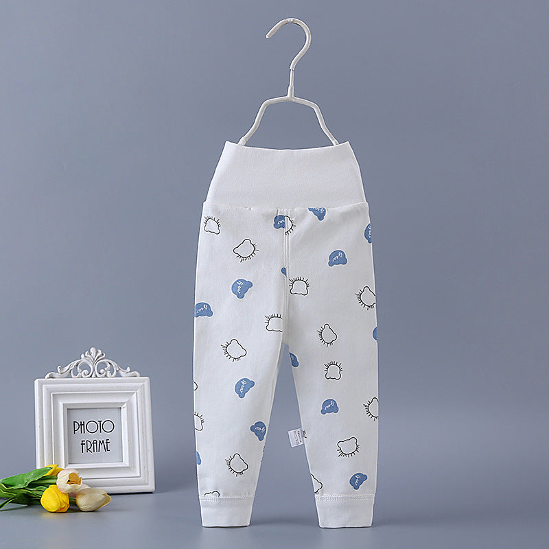 Baby high waist long johns pure cotton men's and women's children's baby spring & fall single open pants newborn kids open crotch pants