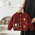 Kids' embroidered cartoon letter knit cardigan -  autumn/winter collection - boys' and girls' baby sweater coat