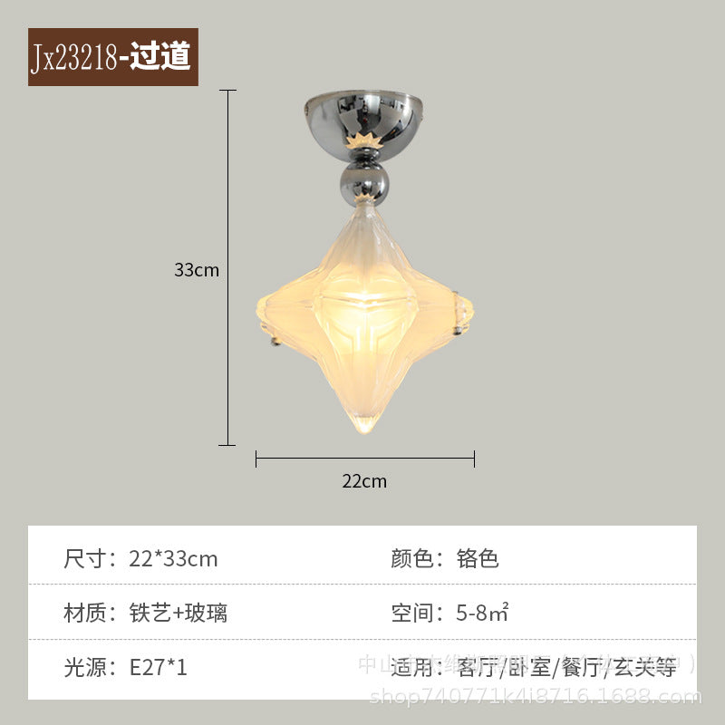 Diamond pleated glass table lamp wall lamp chandelier silver chrome metal retro cream style bedroom bedside bay window soft light