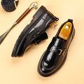 Men's leather shoes: new trendy fashion business shoes, thick-soled, wear-resistant, slip-on loafers, casual moccasins