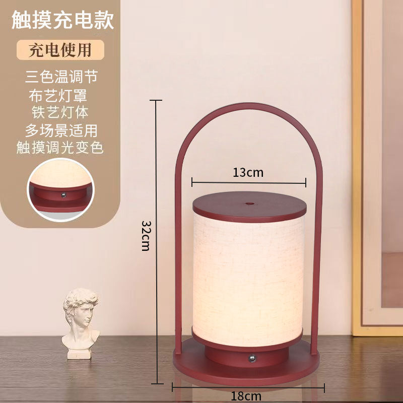 Song dynasty aesthetic ambient light - bedroom bedside desk antique style decorative table lamp - touch dimmable color changing night light