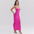 European and american style women's clothing  summer new collection midi dress lace trim bandeau slip dress sexy dress for women