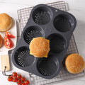 amazon food-grade silicone burger mold 6-cavity french bread mold easy release kitchen baking tool
