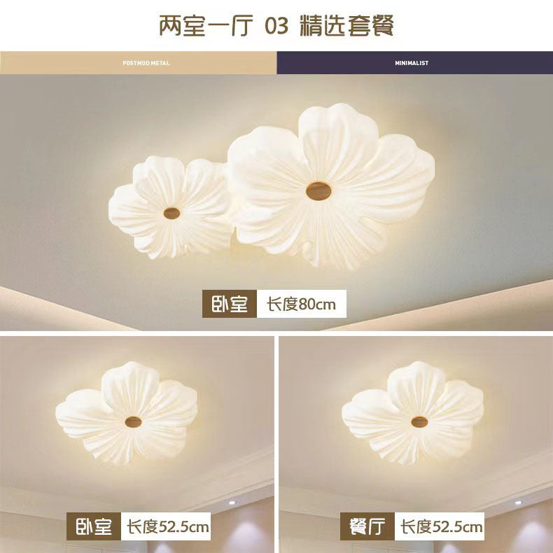 Cream Flower Living Room Ceiling Light Modern Simple Creative Cloud Children's Room Bedroom Dining Room Whole House Eye Protection Lighting
