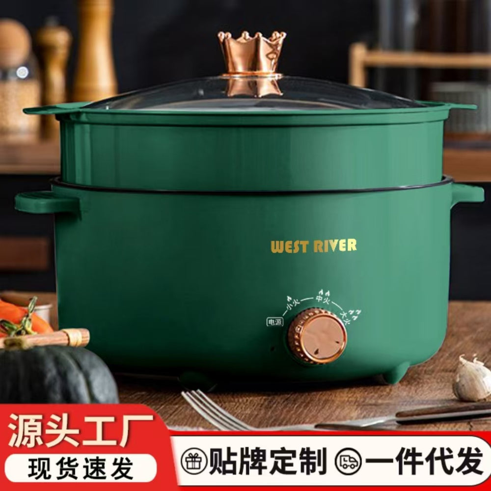 All-in-one electric hot pot, electric wok, multifunctional mini electric cooker, dormitory rice cooker, noodle cooker