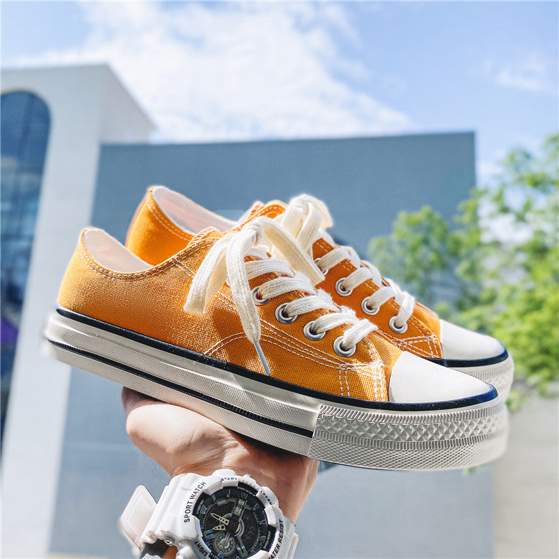 Classic 1970s low-top canvas shoes - unisex retro oiled veneer shoes - korean style student canvas sneakers for men and women