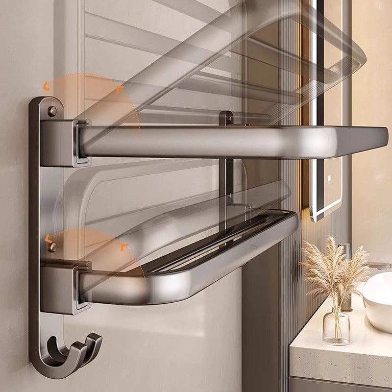 Manufacturer's punch-free bath towel rack, bathroom storage rack, foldable towel rack, bathroom storage rack, wall-mounted