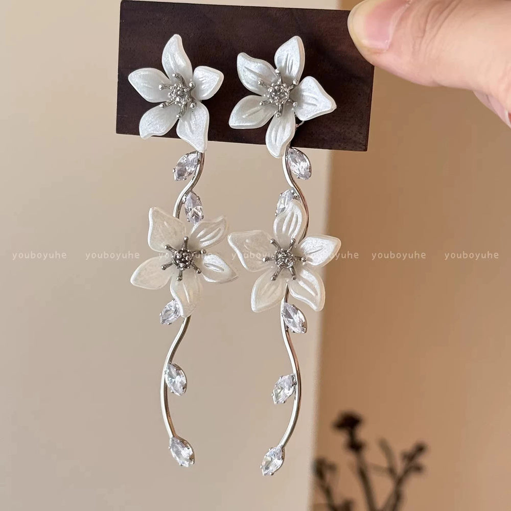 925 silver needle spring and summer flower earrings for women classy super fairy elegantbest selling earrings 2026 small fresh earrings