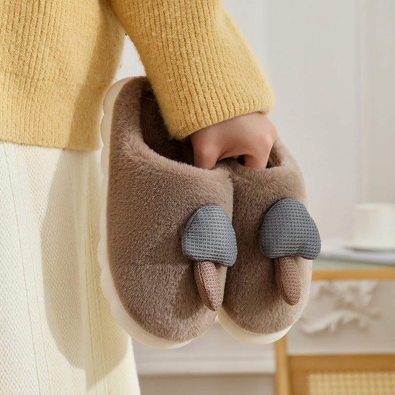 Cotton slippers home fashionheattechnew arrival indoor plaidstuffed cotton slippers winterfor homewinter mushroom slippers