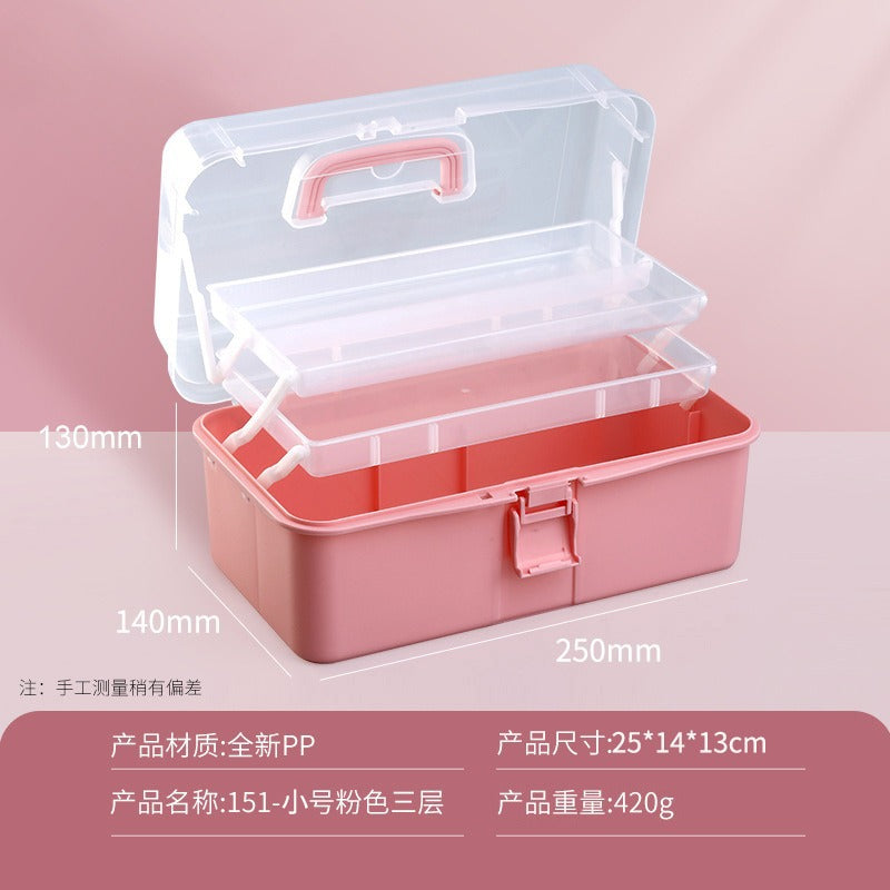 Baolian Art Student Toolbox Household Painting Brush Calligraphy Storage Box Transparent Painting Box Multifunctional Storage Box