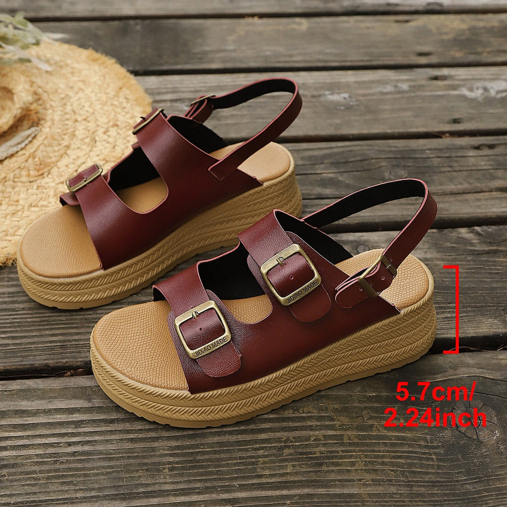 Women's summer casual slides - one-strap buckle sandals - retro korean style - plus size casual beach shoes -  collection