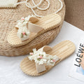 Women's summer sandals & slippers - 2024 new flat sandals with floral design - korean style fashion, trendy student beach shoes, ins style