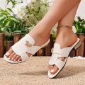 Amazon low heel sandals women's outwear plus size  summer new arrival cross strap cut outpure color slippers wholesale