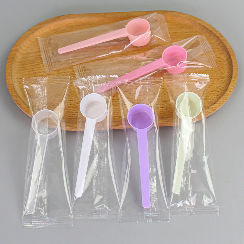 Individually wrapped mask spoons, 10ml plastic spoons, measuring spoons for laundry detergent, feed, fertilizer, and pesticide – holds 10 grams of water