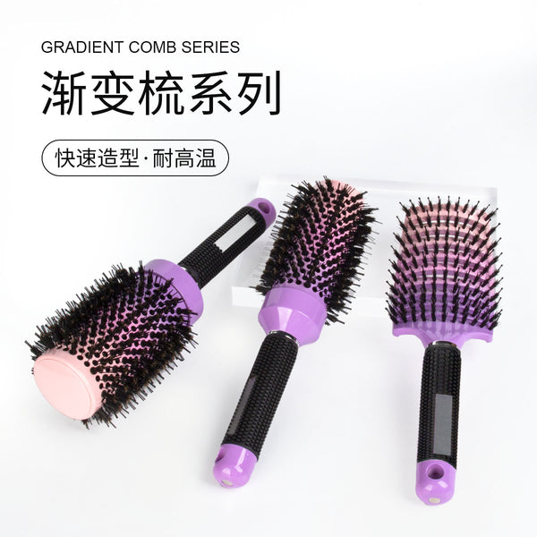 New product gradual change comb set hollow large curved comb bristle hair comb ribs comb ceramic round comb aluminum tube comb