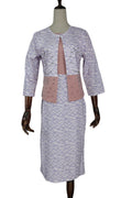 sourcing:  african plus size women's two-piece set - plaid blazer & round neck pencil skirt, office lady commute dress