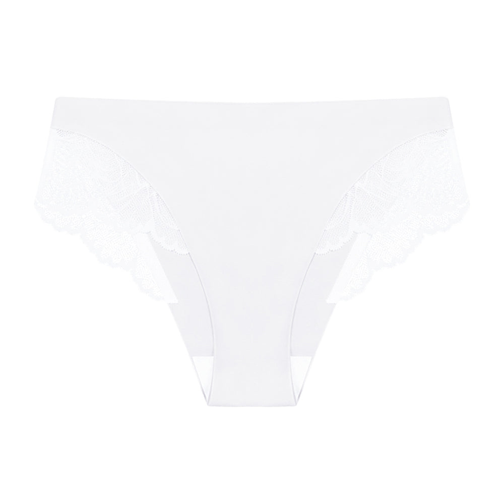 Exportfashion seamless ice silk women's low waist briefs sexylacepatchworkplaid breathable underwear women