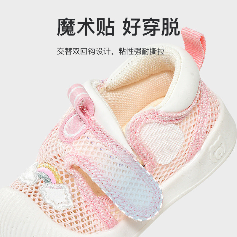 Baby sandals for boys, summer first walker shoes, 0-1-2 years old infant anti-slip soft sole mesh shoes for babies and toddlers, baby girl shoes