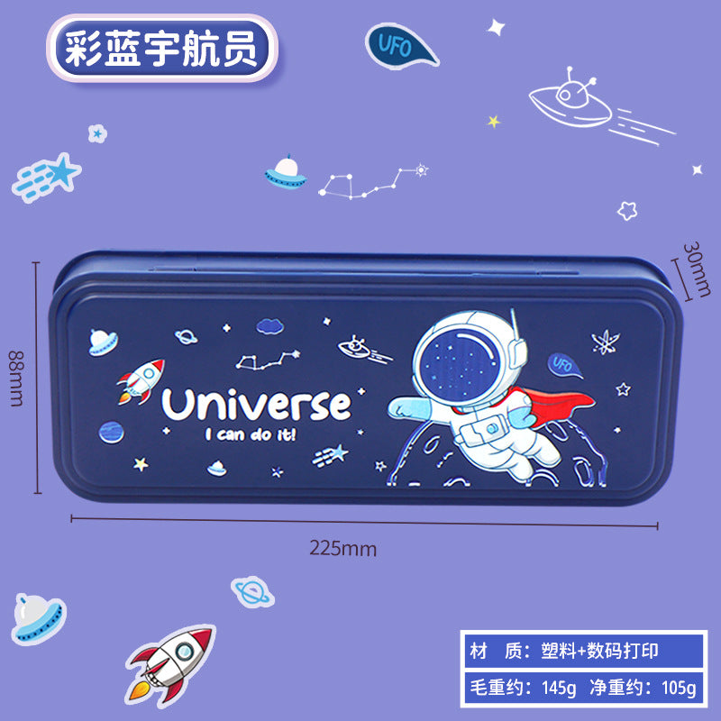 Primary school students stationery box wholesale children cartoon girl cute astronaut pencil case large capacity multi-functional pencil case