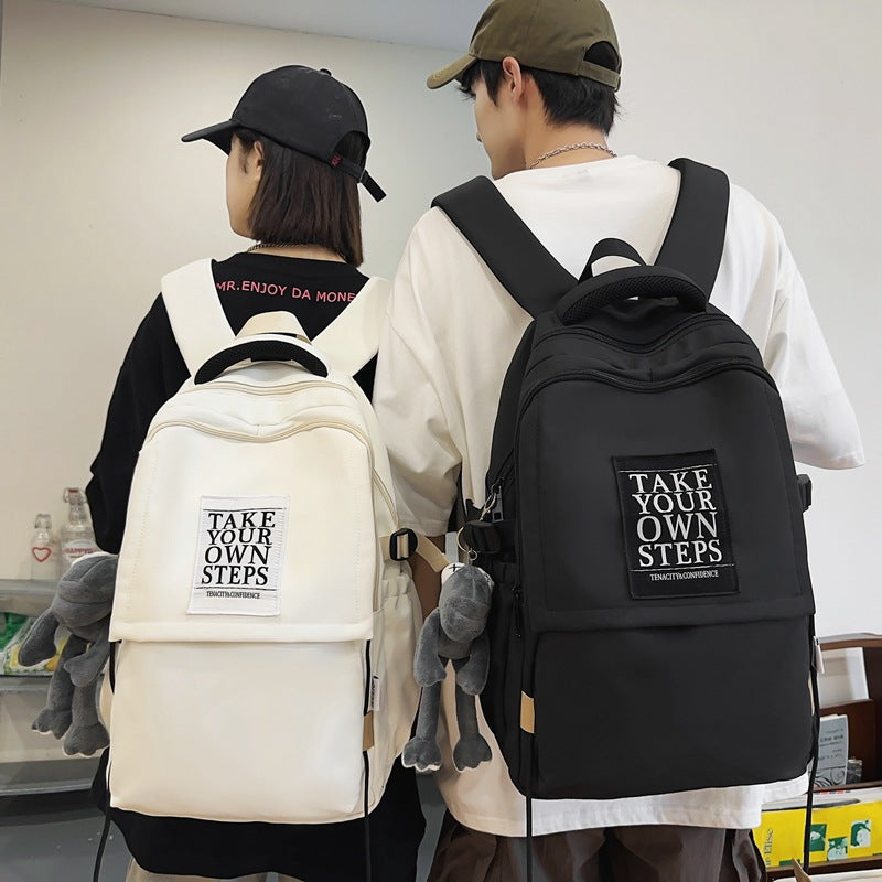 Stylish commuter backpack: high-capacity, aesthetic, minimalist design for women - perfect for middle school, high school, and college students. ideal for travel, casual use, and versatile styling
