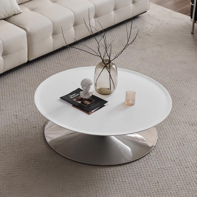 Designer floating saucer coffee table - luxury, high-end, creative living room table - compact round tea table