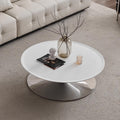 Designer floating saucer coffee table - luxury, high-end, creative living room table - compact round tea table