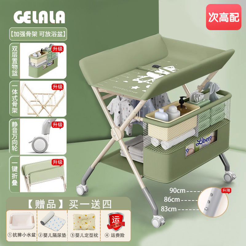 Changing table - multifunctional foldable baby care station for diaper changing, massage, bathing, and newborn care