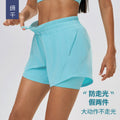 Summer quick-dry breathable women's sports shorts - faux two-piece, anti-exposure, high-waisted training yoga fitness hot pants d25052