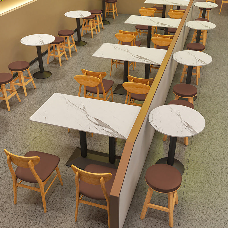 Commercial slate dining table simple outdoor table bar milk tea fast food restaurant canteen rectangular table apartment negotiation table and chair