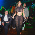 supply european and american women's clothing sexyknitting see-through nightclub suit low-waisted hip skirt suit