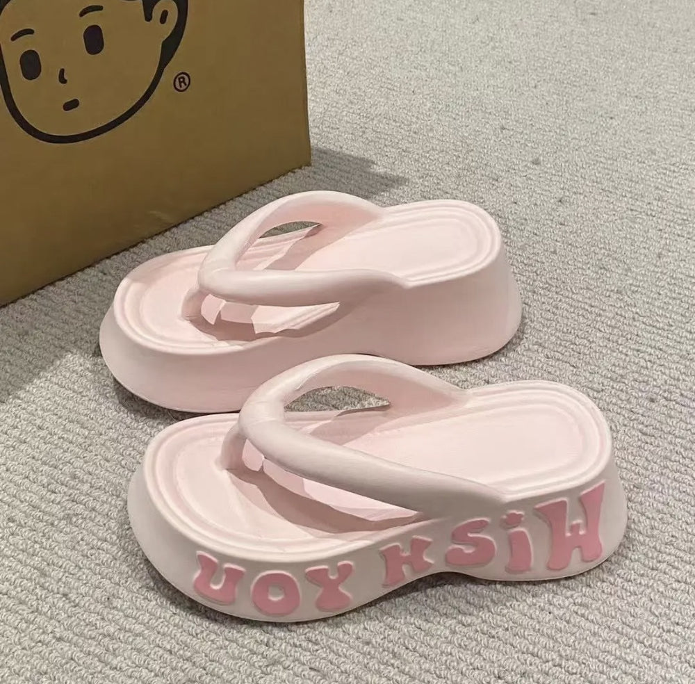 High-heeled flip-flops for women new arrivalthick soleeva slippers for women beach beach shoes for women fashion flip-flops wholesale