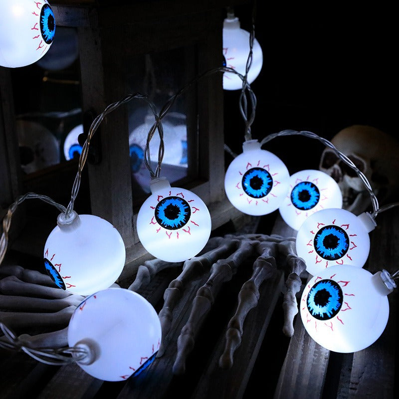 LED Halloween one-eye decorative ambient light string, Easter eyeball grimace doll creative decorative luminous light string