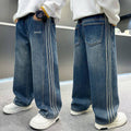 Boys' spring/autumn jeans -  new collection - mid-to-large size, relaxed fit, versatile classic soft denim pants, trendy kids' trousers