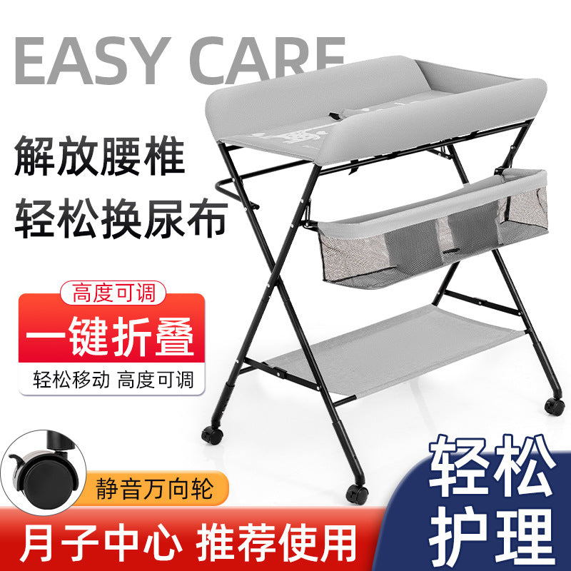 Diaper changing table - portable, multifunctional, foldable baby care station for newborns - bathing, diaper changing, and massage