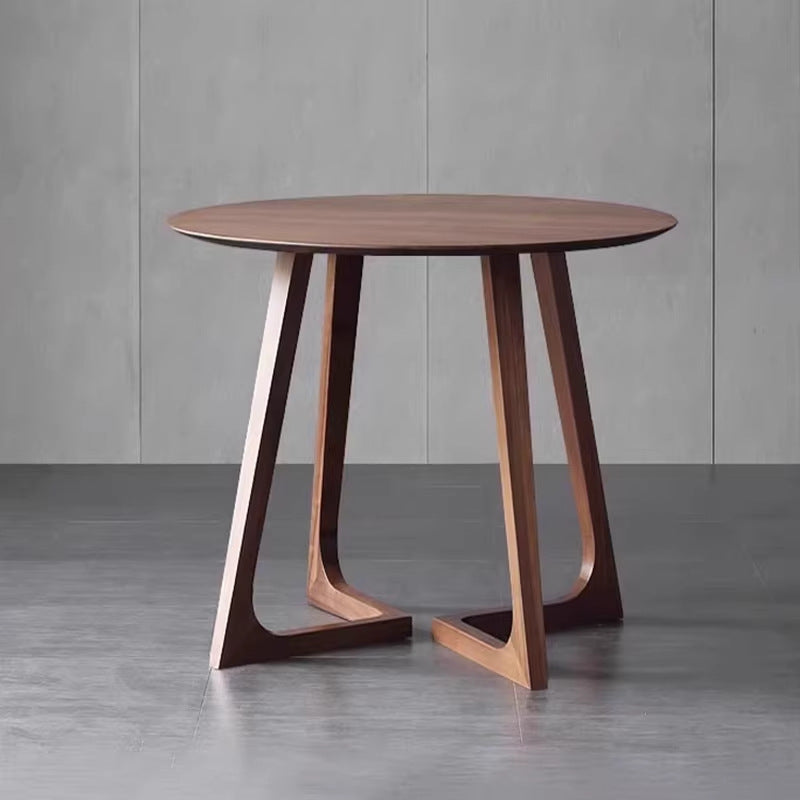 Solid wood round dining table - minimalist casual dining set, perfect for cafes, hotels, reception areas, and balconies