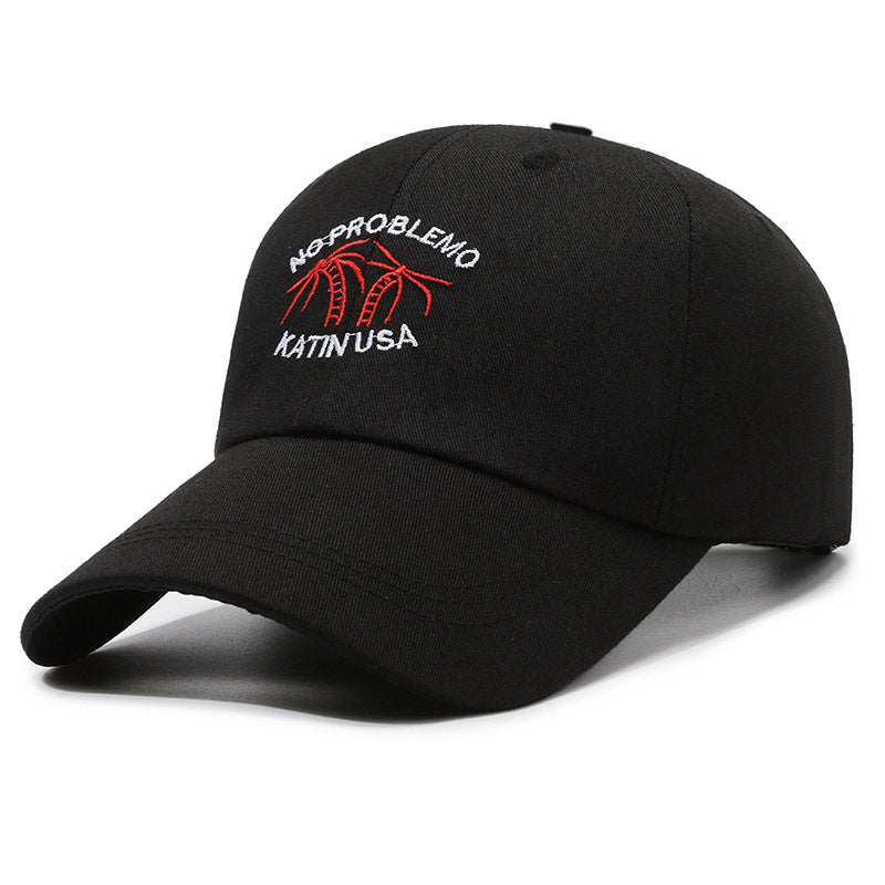 Baseball Cap Men's and Women's Outdoor Coconut Tree Embroidery Sunscreen Cap Fashion Versatile Couple Korean Cap Sun Hat