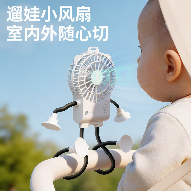 octopus fan suction cup mini office desktop dormitory kitchen neutral silent usb fan portable