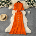 New arrival small fragrance classy sense cut out fungus lace sleeve button decoration silmslimming lookknittingdressfashion