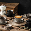 Retrostylish ceramic coffee cup and saucer kiln wind stone ceramic mug office for home afternoon tea cup