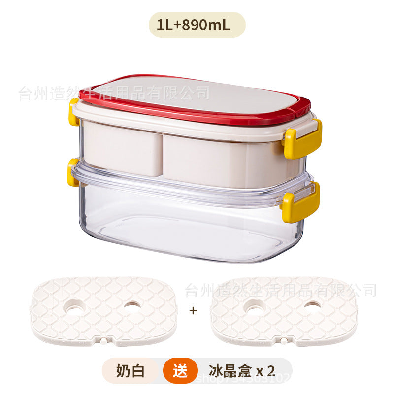 Portable fruit chilled crisper with filtered water outdoor camping picnic food sealed bento lunch box small refrigerator