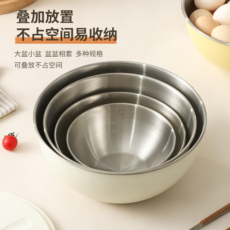 304 stainless steel colored kitchen sink bowl - ideal for washing vegetables, mixing dough, whisking eggs, salad, baking, and food preparation. straight-sided bowl