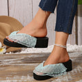 Flip-flops 2025 new arrival women's summer sanya seaside beach wedge heightening 5cm rhinestone sandals outwear slippers