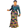 Special offer: new fashion african-inspired long sleeve sequin evening gown - women's slim fit mermaid dress (non-cross border supply)
